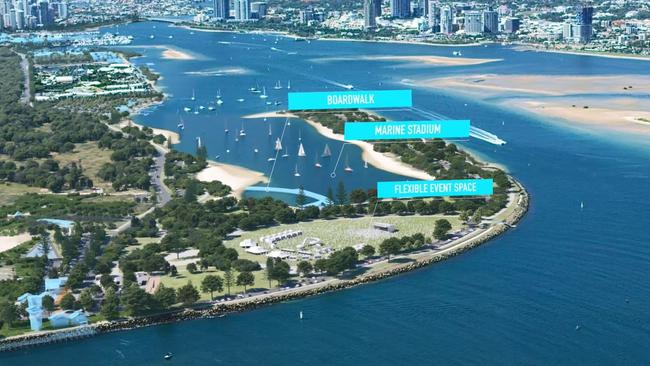 An image from The Spit masterplan showing a swimming enclosure at Bums Bay.