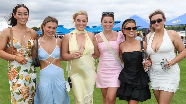 MELBOURNE, AUSTRALIA - DECEMBER 7 2024Georga Brown, Maddie Bolt, Shenay McIntyre, Mia Richardson, Tia Frith, Zenay McCahon attend the Ballarat Cup in Ballarat on December 7th, 2024.Picture: Brendan Beckett