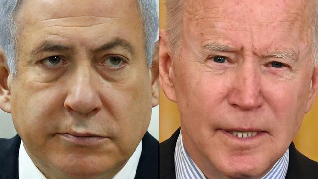 Israeli Prime Minister Benjamin Netanyahu and US President Joe Biden. Picture: AFP