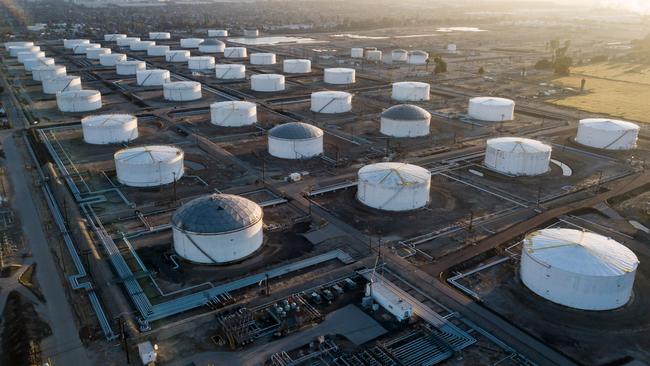 Oil storage tanks in Carson, California Picture: AFP