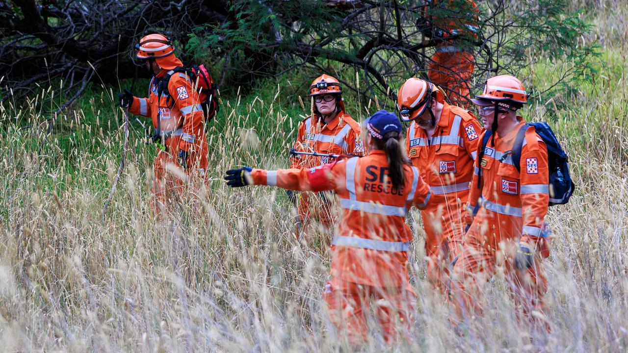 SES volunteers search bushland near Shelford as a part of a police investigation into the 2013 disappearance of Lorrin Whitehead. Picture: NewsWire/Aaron Francis