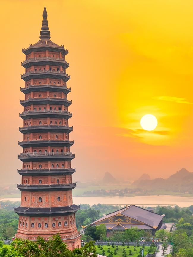 Pagoda at the Bai Dinh temple complex.