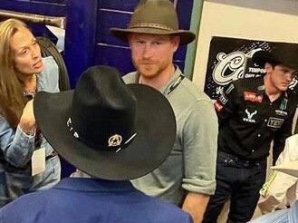 Harry at a rodeo in Texas. Picture: Omid Scobie/Twitter