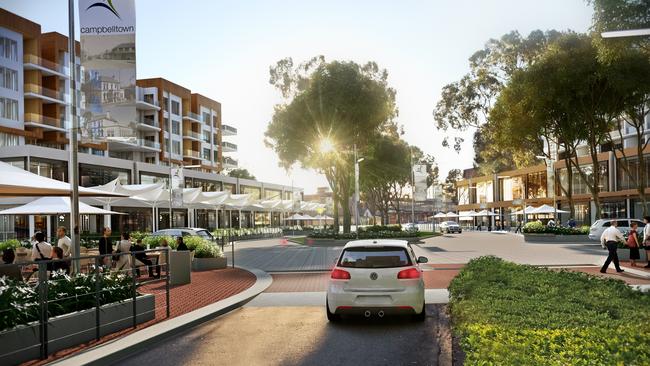 Artist's impression of the future Ingleburn CBD released by the NSW Government in 2017.