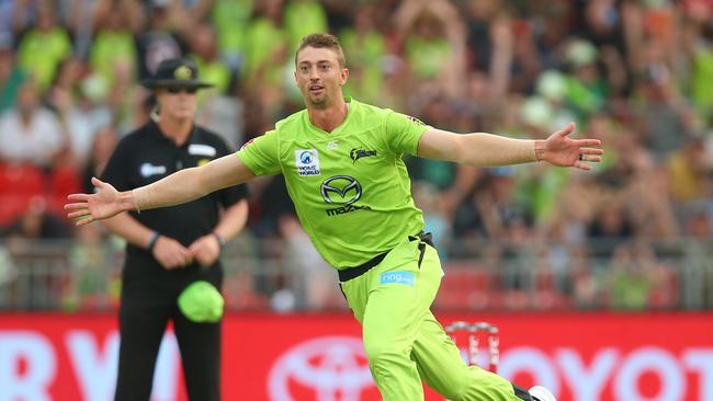 Daniel Sams picked up some late wickets to make the match interesting. Picture: Getty Images