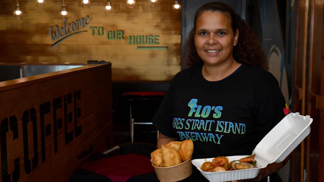 TASTE: Seafood Boil. Florrie Schwartz with traditional Torres Strait scones and a seafood boil. Picture: Evan Morgan