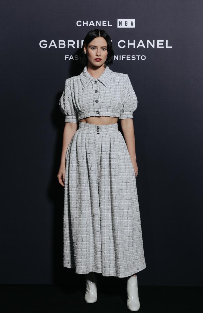 Lily Sullivan, wearing Chanel, at NGV. Picture: Chanel