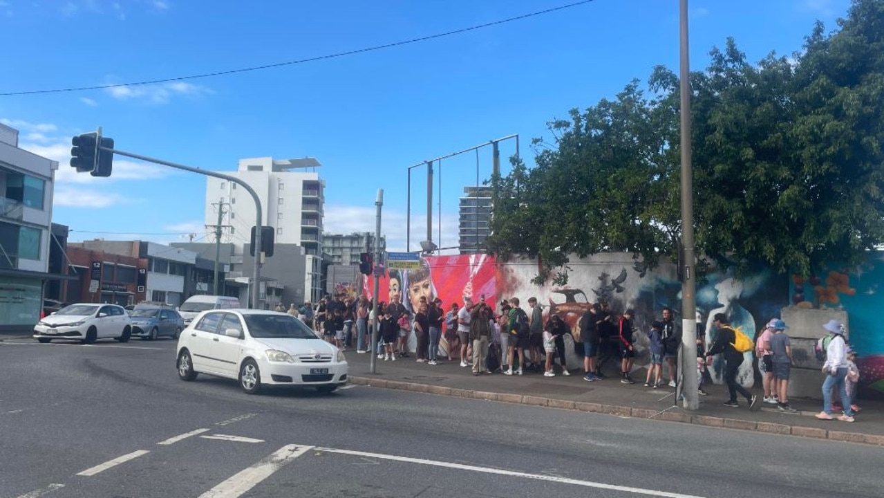 Huge lines waiting for the gates to open on People's Day at the Ekka.