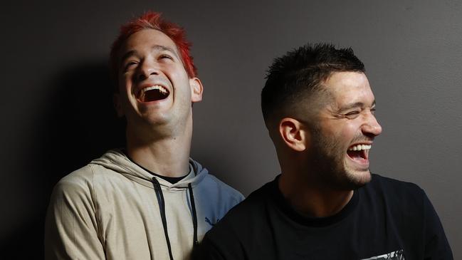 DAILY TELEGRAPH 28TH JUNE 2023Pictured at the QT Hotel in Sydney are Aussie directing brothers Danny Philippou and Michael Philippou ahead of release of supernatural horror flick, Talk To Me.Picture: Richard Dobson