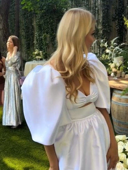 Lana Kaufman has sparked outrage for wearing white to a wedding. Picture: TikTok/mamalana95