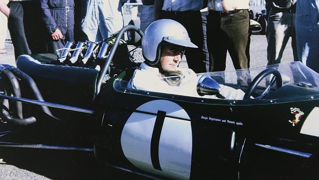 Sir Jack Brabham in the Repco Brabham he built himself. Picture Glenn Hampson