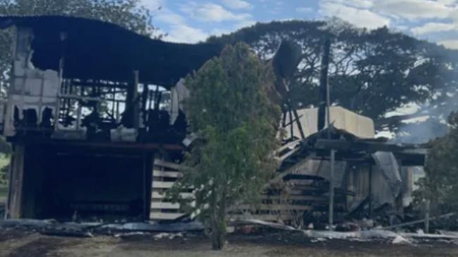 The two storey house, located on the Roma Peak Rd in Bowen, belonged to Janette and Vinnie Maddern, who were out of the house and safe by the time the first crews arrived.