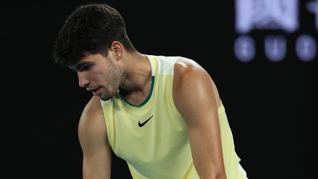 Carlos Alcaraz’s tournament is over. (Photo by Julian Finney/Getty Images)