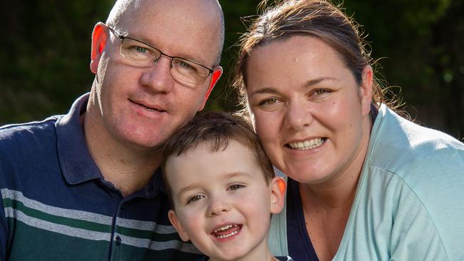 Tony and Christine Hyde with their son, Darragh, 3. Picture: Jay Town