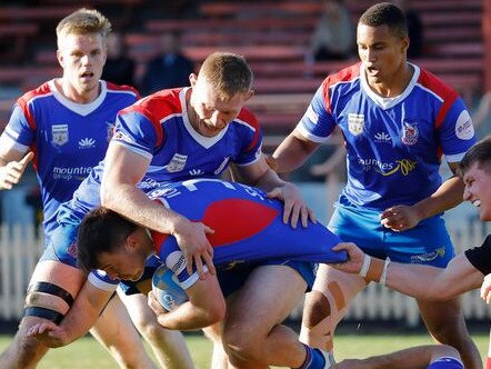 Shute Shield action in a Manly v Norths match. Pic: Karen Watson