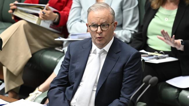 Support for Prime Minister Anthony Albanese’s government among suburban voters has dropped five points to just 27 per cent in the past three months. Picture: NewsWire / Martin Ollman