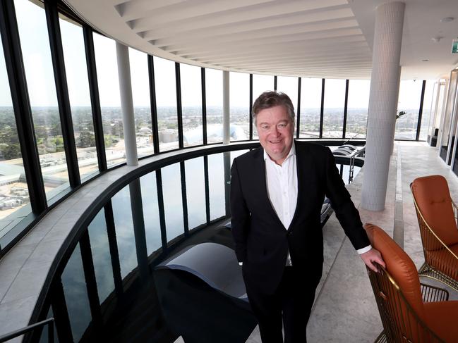 31/10/2019  Vicinity centres CEO Grant Kelley at the pool deck of the new Chadstone hotel at Chadstone shopping centre.Picture: David Geraghty, The Australian.