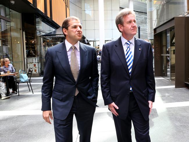 Daniel Grollo, CEO of Grocon and former NSW Premier Barry O'Farrell in 2013.