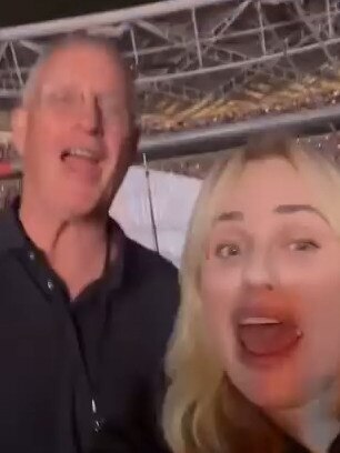 Rebel Swift and "Papa Swift" (Taylor Swift's dad) in at Swift’s concert in Sydney. Picture: Instagram