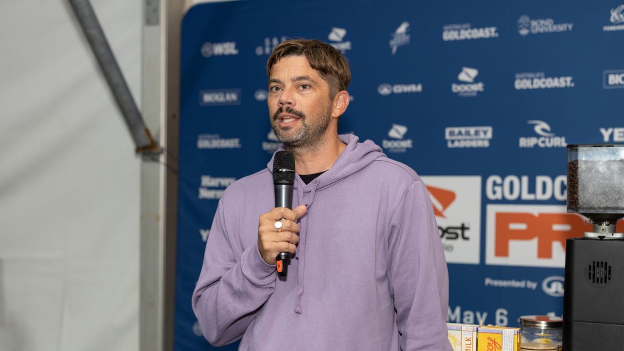 Will Hayden-Smith at the Gold Coast Pro surfing contest launch party for The Pulse. Picture: Celeste Humphrey