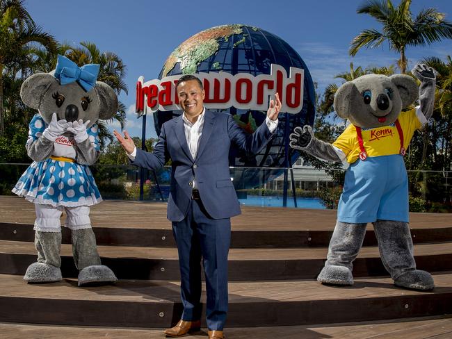 Dreamworld Chief Operating Officer, Greg Yong, at a press conference announcing the re-open date for Dreamworld and Whitewater World. Picture: Jerad Williams