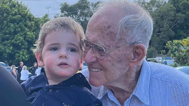 Graeme Pettigrew pictured with his great-grandson.