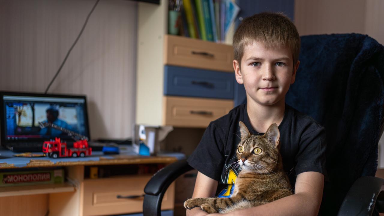 Nine-year-old Andrii lost his father in a car accident and now dreams of becoming a rescuer with the State Emergency Service (SES). Picture: UNICEF/Oleksii Filippov