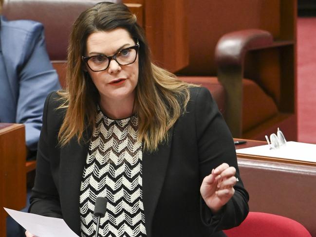 Senator Sarah Hanson-Young has called on the government to withdraw its misinformation bill. Picture: Martin Ollman