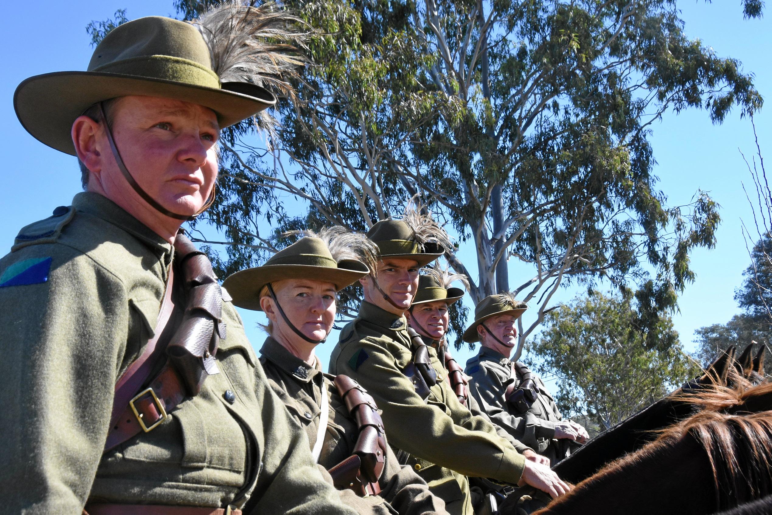 The 11th Light Horse Warwick-Montrose Troop. Picture: Chris Lines