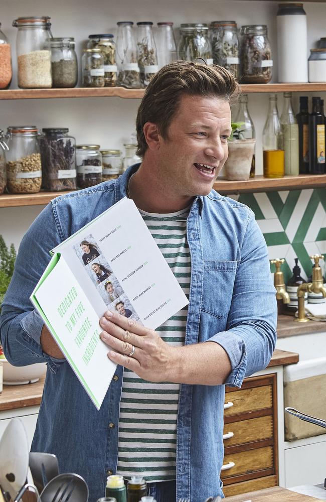 British chef Jamie Oliver during a press event for his cookbook, 5 ingredients, in London. Picture: AFP