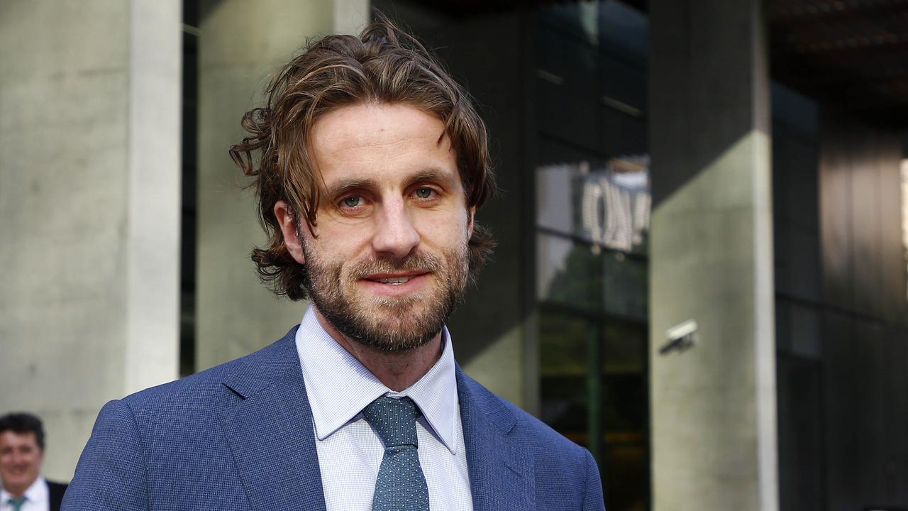 Media lawyer Zander Croft speaks to the media outside the Brisbane Supreme Court after Bruce Lehrman was named as the high profile accused in a rape case. Picture: NCA NewsWire/Tertius Pickard