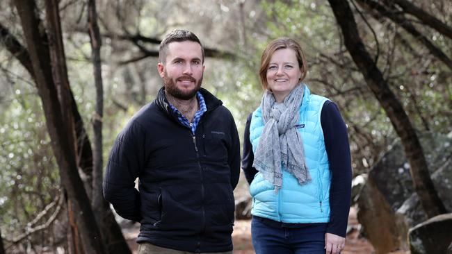 Daniel and Simone Hackett, who plan to build a luxury development on Halls Island in the Walls of Jerusalem National Park. PICTURE CHRIS KIDD