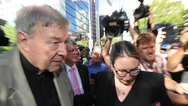 George Pell arrives at the County Court in Melbourne. Picture: Alex Coppel.