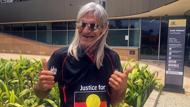 Hector Daley, biological father of Lynette Daley, celebrates after the sentences were handed down. Picture: Adam Hourigan