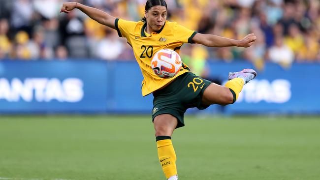 Kerr is the Matildas’ top goal scorer. Picture: Brendon Thorne/Getty Images