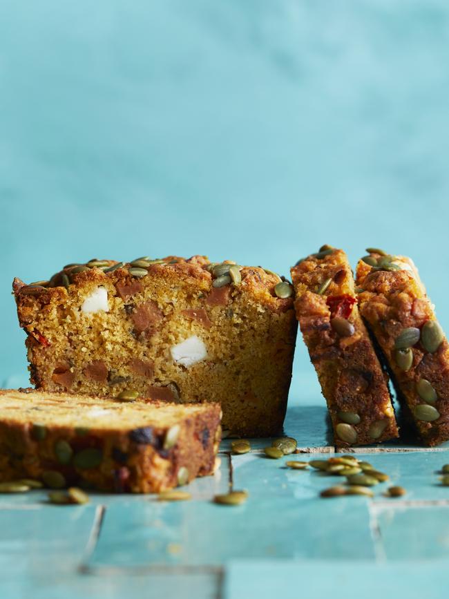 Sweet potato, capsicum &amp; feta loaf. Picture: Guy Bailey