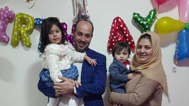 Jawid and Nazifa celebrating their son Hamza's first birthday with daughter Marwa, at the time aged two, family and friends in their home in Afghanistan in November 2020. Picture: supplied