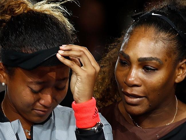 NEW YORK, NY - SEPTEMBER 08: Naomi Osaka of Japan after winning the Women's Singles finals match alongside runner up Serena Williams of the United States on Day Thirteen of the 2018 US Open at the USTA Billie Jean King National Tennis Center on September 8, 2018 in the Flushing neighborhood of the Queens borough of New York City.   Julian Finney/Getty Images/AFP == FOR NEWSPAPERS, INTERNET, TELCOS & TELEVISION USE ONLY ==