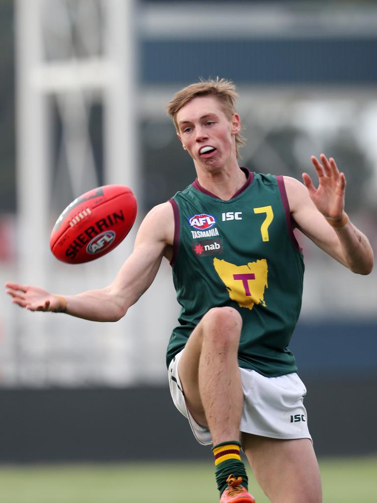 NAB League, Tasmanian Devils Matt McGuinness during the game against the Murray Bushrangers at UTAS Stadium. PICTURE CHRIS KIDD