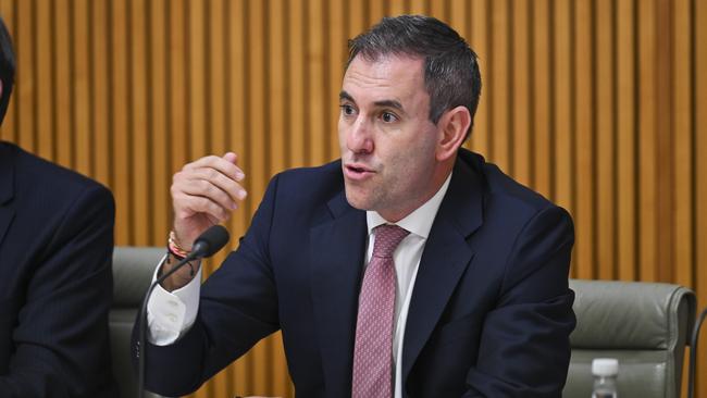 Treasurer Jim Chalmers holds a meeting with the State Treasurer at Parliament House in Canberra. Picture: NewsWire / Martin Ollman