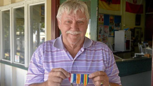 MEDALS FOUND: Graham Guth at Rockhampton Military Museum with the medals which were lost on East Street. Picture: Jann Houley