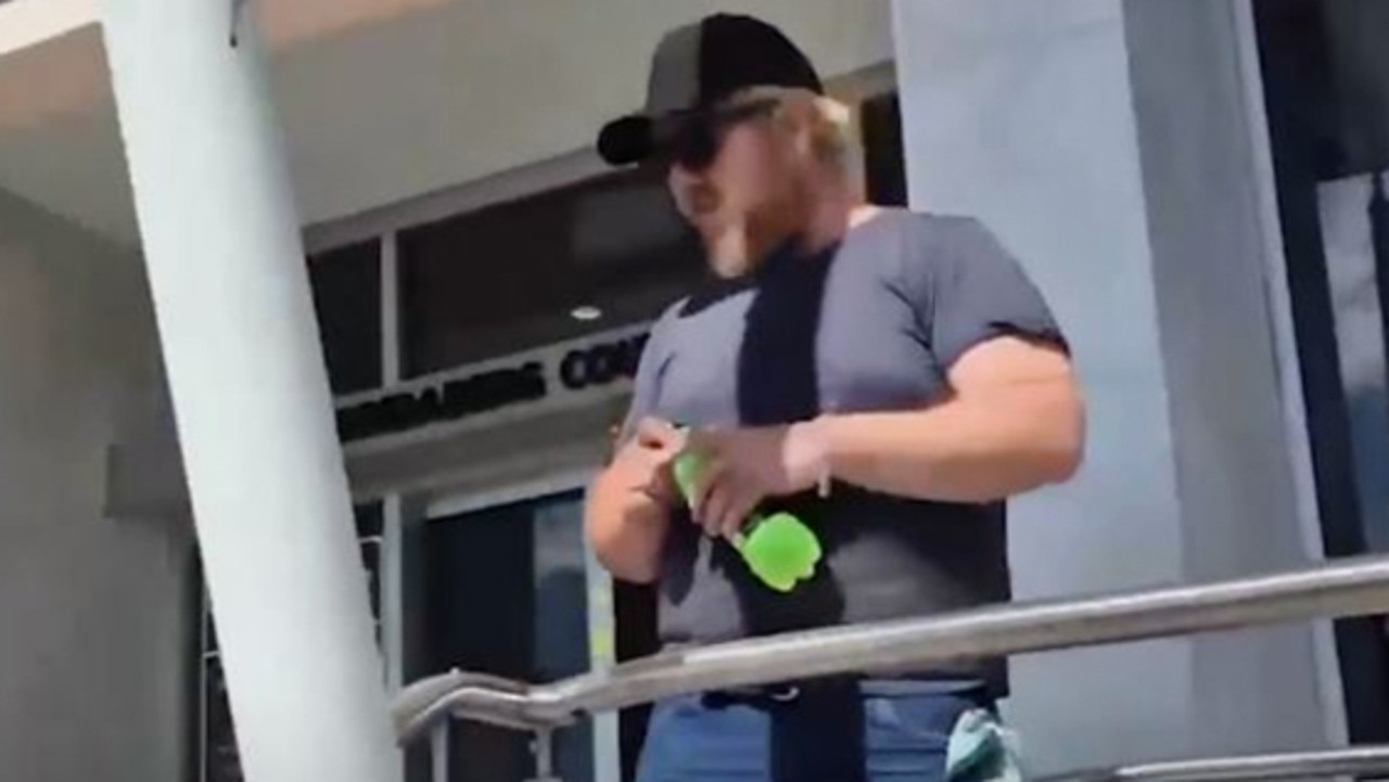 James Wood flatmate of missing Gin Gin girl Pheobe Bishop pictured outside the Bundaberg Court.