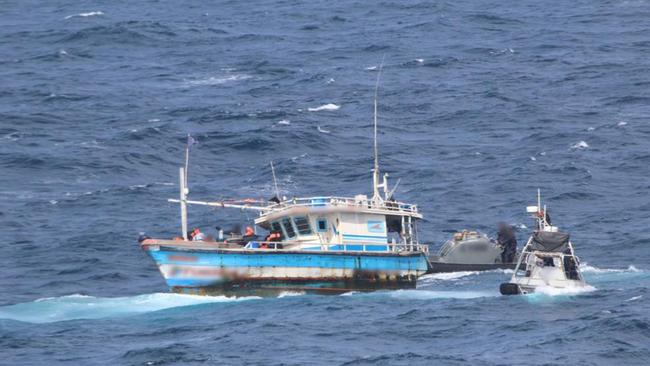 A boat of asylum seekers taken to Christmas Island.