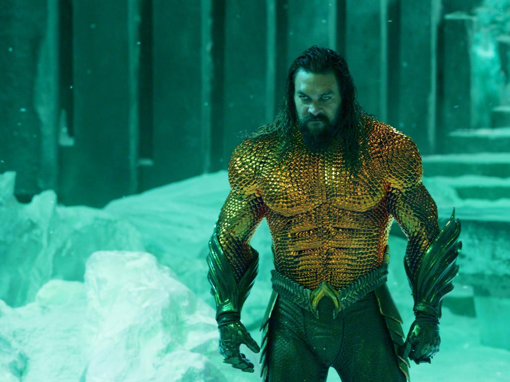 Jason Momoa in a scene from the movie Aquaman and the Lost Kingdom.