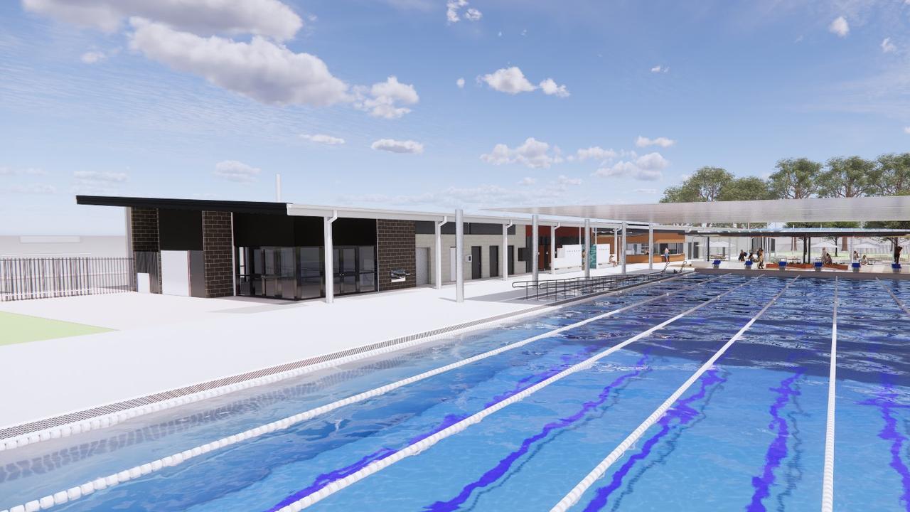 An artist's impression of the Boyne Tannum Aquatic Recreation Centre pool. The project is moving to a new site at Arthur Street, Boyne Island.