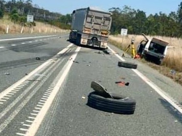 A man died in a two-truck crash on the Capricorn Highway south west of Rockhampton in Central Queensland.