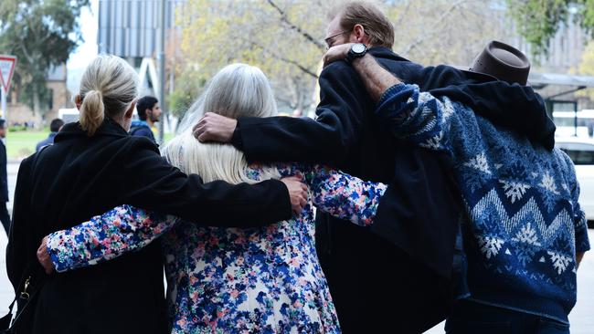 Relatives of seven children sexually abused by a Families SA worker while in state care. Shannon Grant McCoole committed the offences, one of which was against a girl about 18 months old, sparking a royal commission. One of the families involved leaves District Court.