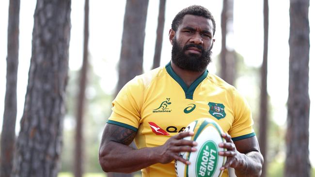 Marika Koroibete poses for a portrait on the Gold Coast.