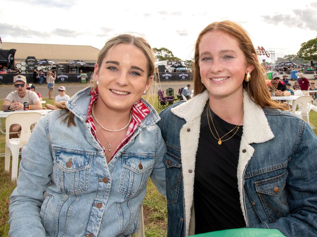 Milly Doonan (left) and Annie Doonan. Meatstock - Music, Barbecue and Camping Festival at Toowoomba Showgrounds.Friday March 8, 2024 Picture: Bev Lacey