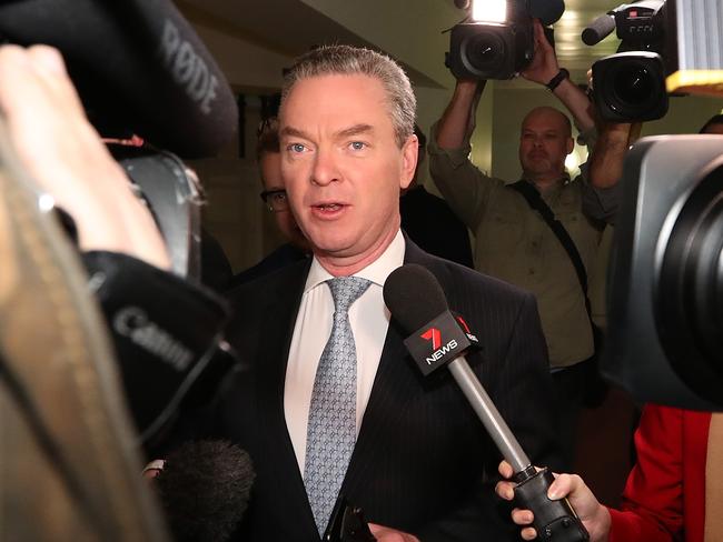 Crunching the numbers … Christopher Pyne at Parliament House yesterday. Picture Kym Smith